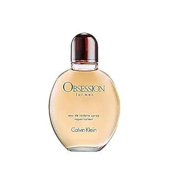 Calvin Klein Obsession for Men eau de toilette bottle with bergamot, mandarin, lavender, and musk notes, long-lasting men's cologne