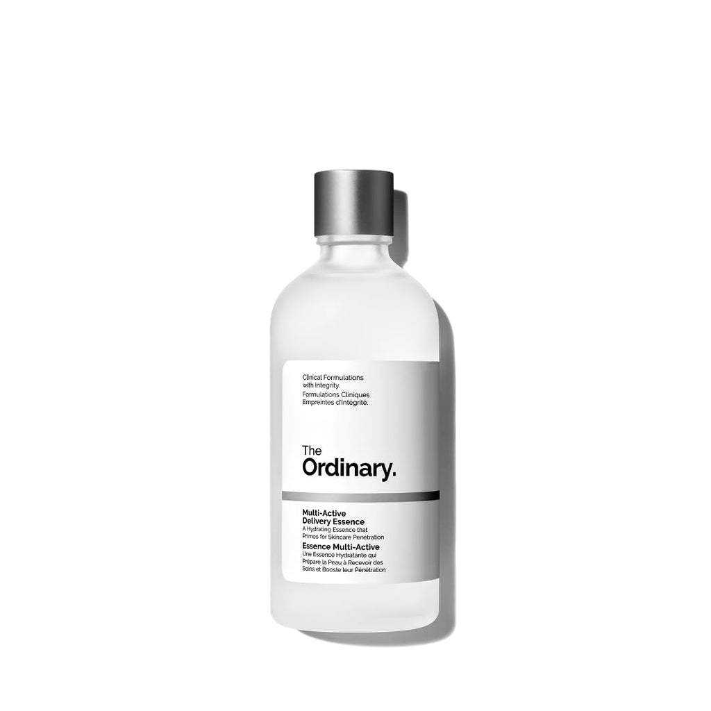 SlimBag The Ordinary Multi-Active Delivery Essence in a clear bottle, hydrating skincare face essence for softer, smoother glass skin