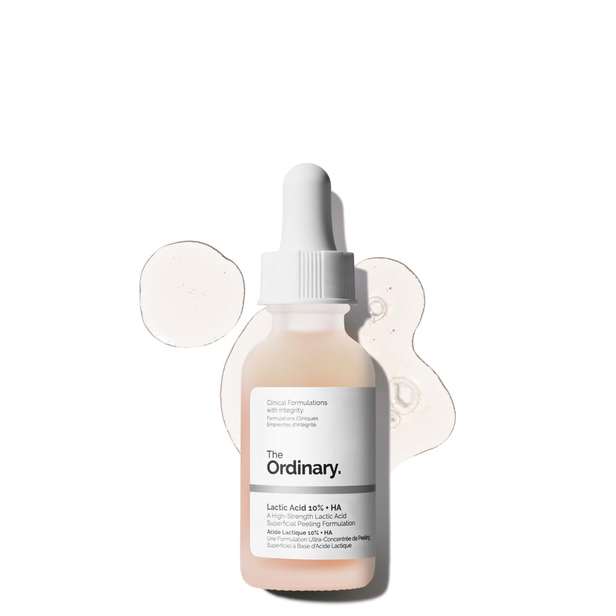 SlimBag The Ordinary Lactic Acid 10% and Hyaluronic Acid serum bottle with dropper for exfoliating and hydrating skin care.