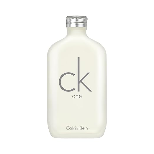 Calvin Klein CK One unisex citrus Eau de Toilette with green tea notes, displayed in a sleek bottle.