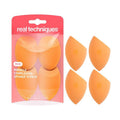 Real Techniques Miracle Complexion Sponge 4-pack for applying liquid foundation, concealer, and makeup blending on skin.