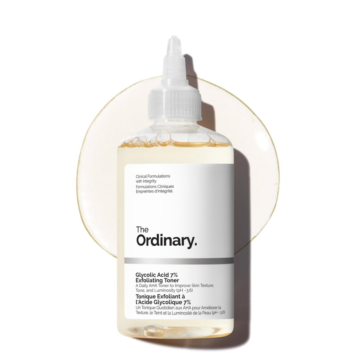 SlimBag skincare product featuring The Ordinary Glycolic Acid 7% exfoliating toner in a clear bottle with a white cap.