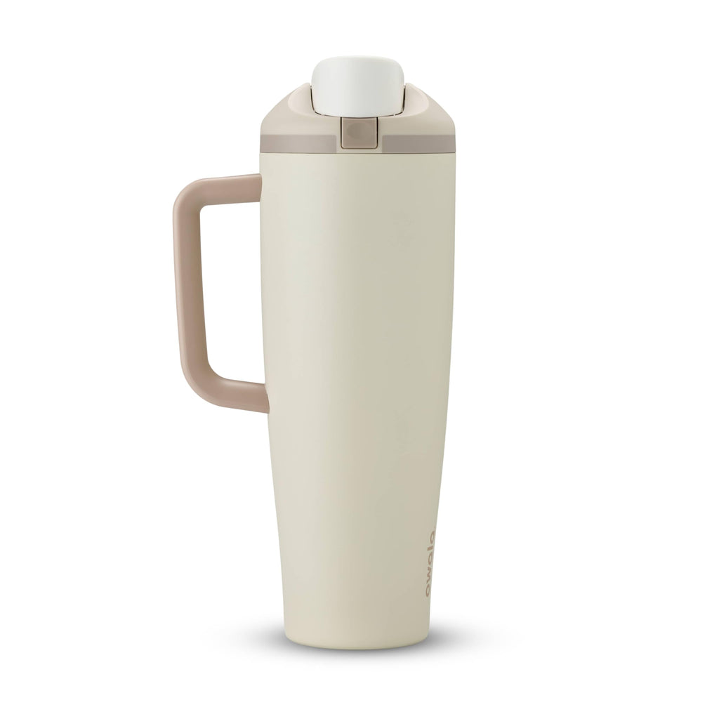 Owala FreeSip Tumbler Insulated Stainless Steel Water Bottle with Built-in Straw and Side Handle, For Travel, Work, School, and Sports, 40oz, BPA Free, Leak Proof, Foggy Tide