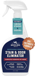 SlimBag Rocco & Roxie enzyme cleaner spray for pet stains and odors, 32 fl oz, with clear bottle and spray nozzle.