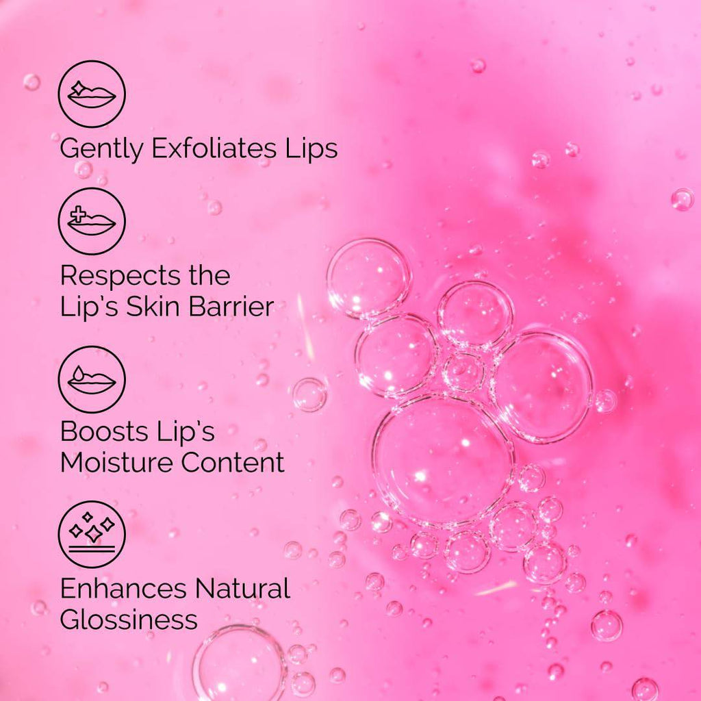 The Ordinary PHA 5% exfoliating lip serum in a small tube, hydrating overnight lip treatment with clear packaging.