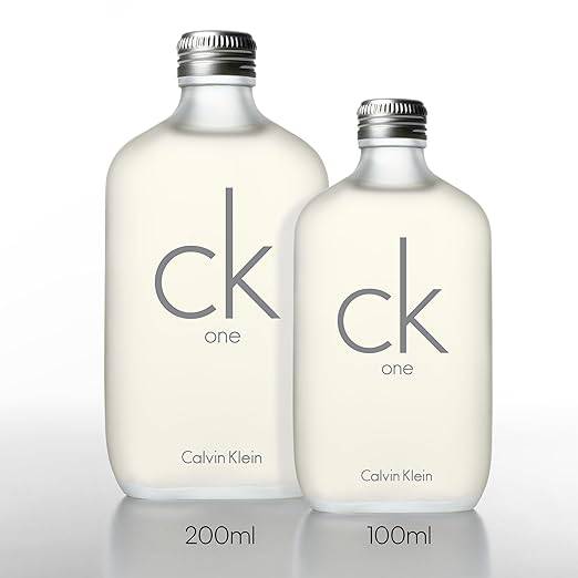 Calvin Klein CK One unisex citrus Eau de Toilette with green tea notes, presented in a sleek SlimBag bottle.