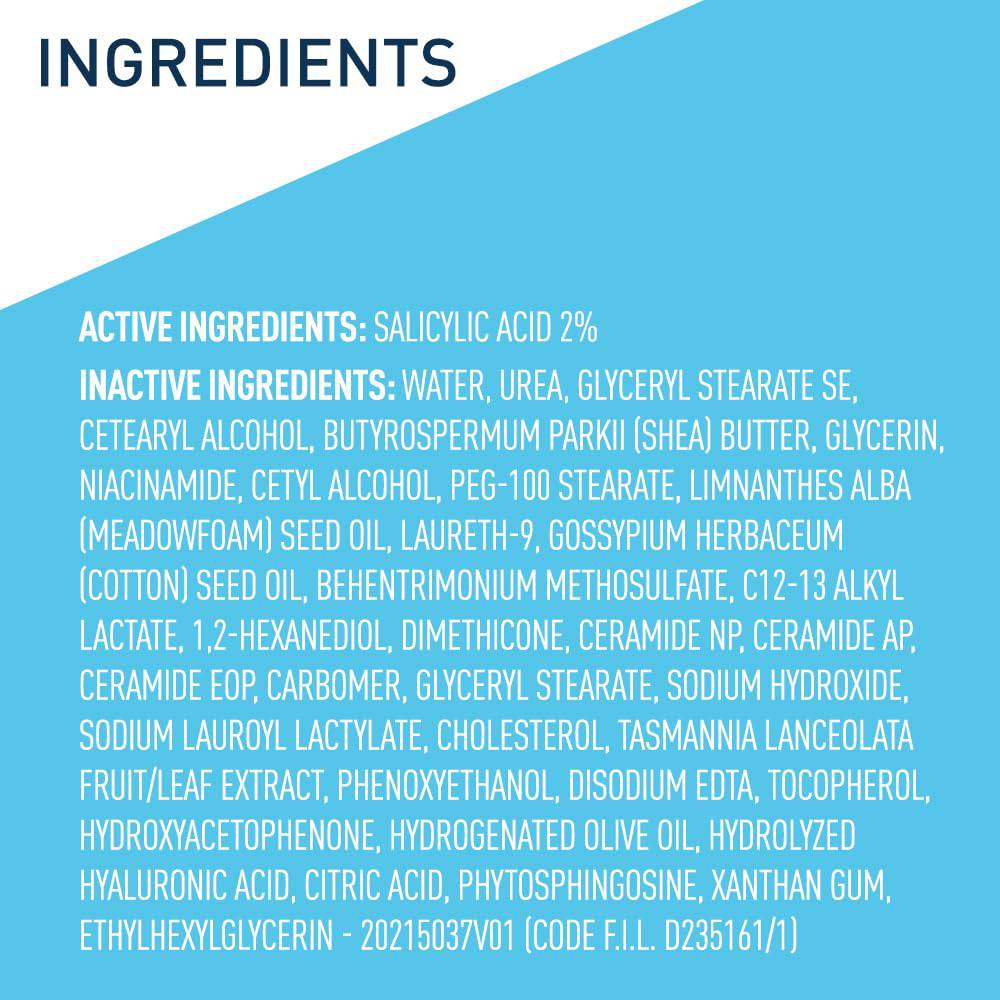 SlimBag CeraVe Moisturizing Cream for Psoriasis with salicylic acid and urea, fragrance-free, 8 oz jar for dry skin relief