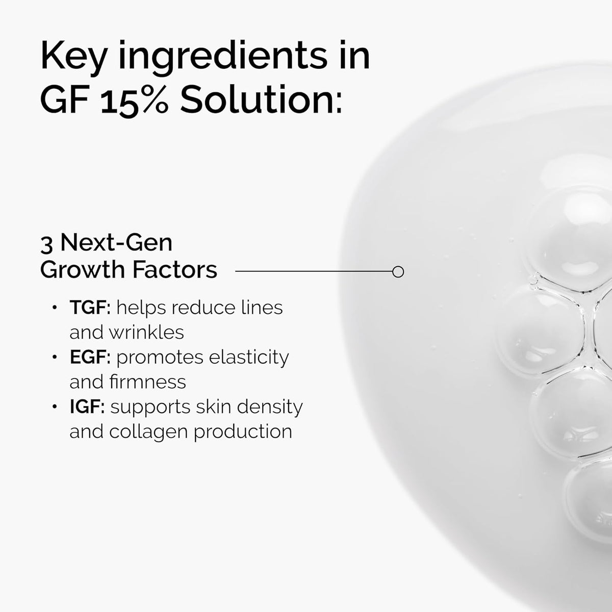 SlimBag The Ordinary GF 15% Solution anti-aging serum in a clear 1 fl oz bottle, designed for wrinkle repair and skin renewal.