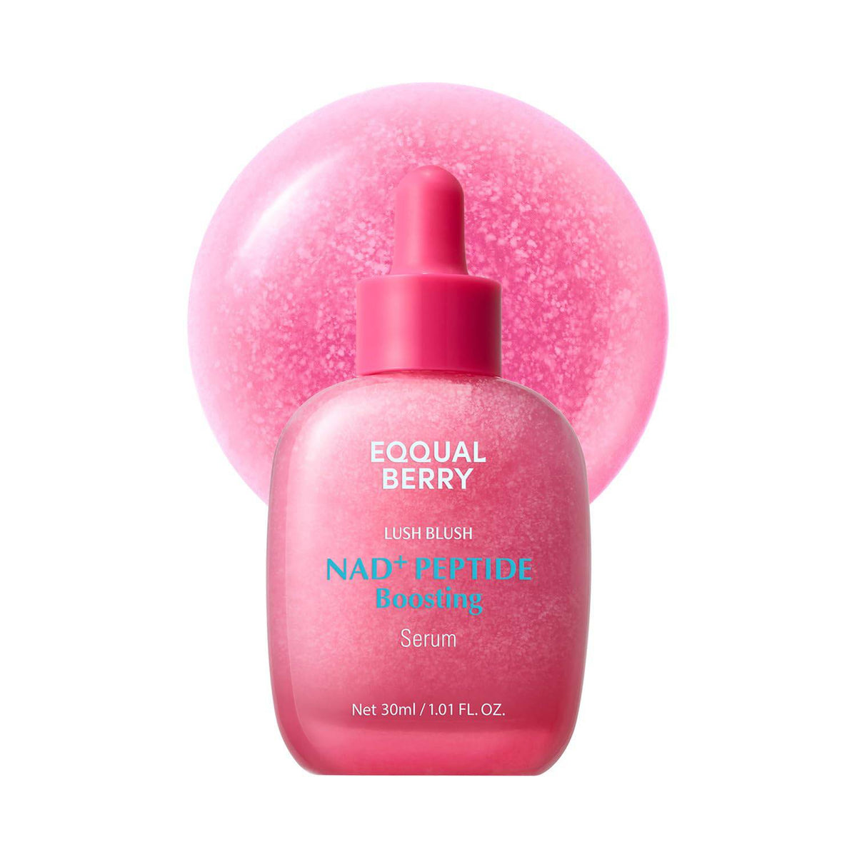 EQQUALBERRY NAD+ peptide boosting serum by SlimBag, 1.01 oz, with niacinamide and vegan collagen for anti-aging and firming.