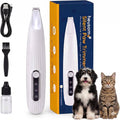 Silent Pet Paw Trimmer by SlimBag, cordless rechargeable shaver for dogs and cats, with light for grooming paws, face, ears, and butt.