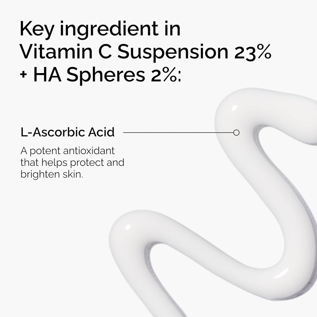 SlimBag Vitamin C Suspension 23% with Hyaluronic Acid Serum featuring pure L-Ascorbic Acid in a white tube