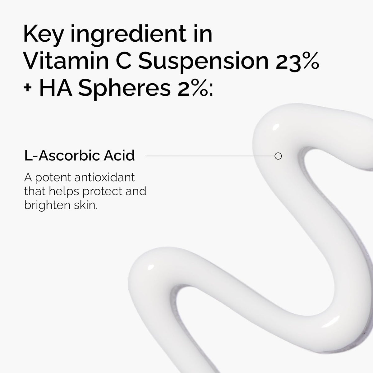 SlimBag Vitamin C Suspension 23% with Hyaluronic Acid Serum featuring pure L-Ascorbic Acid in a white tube