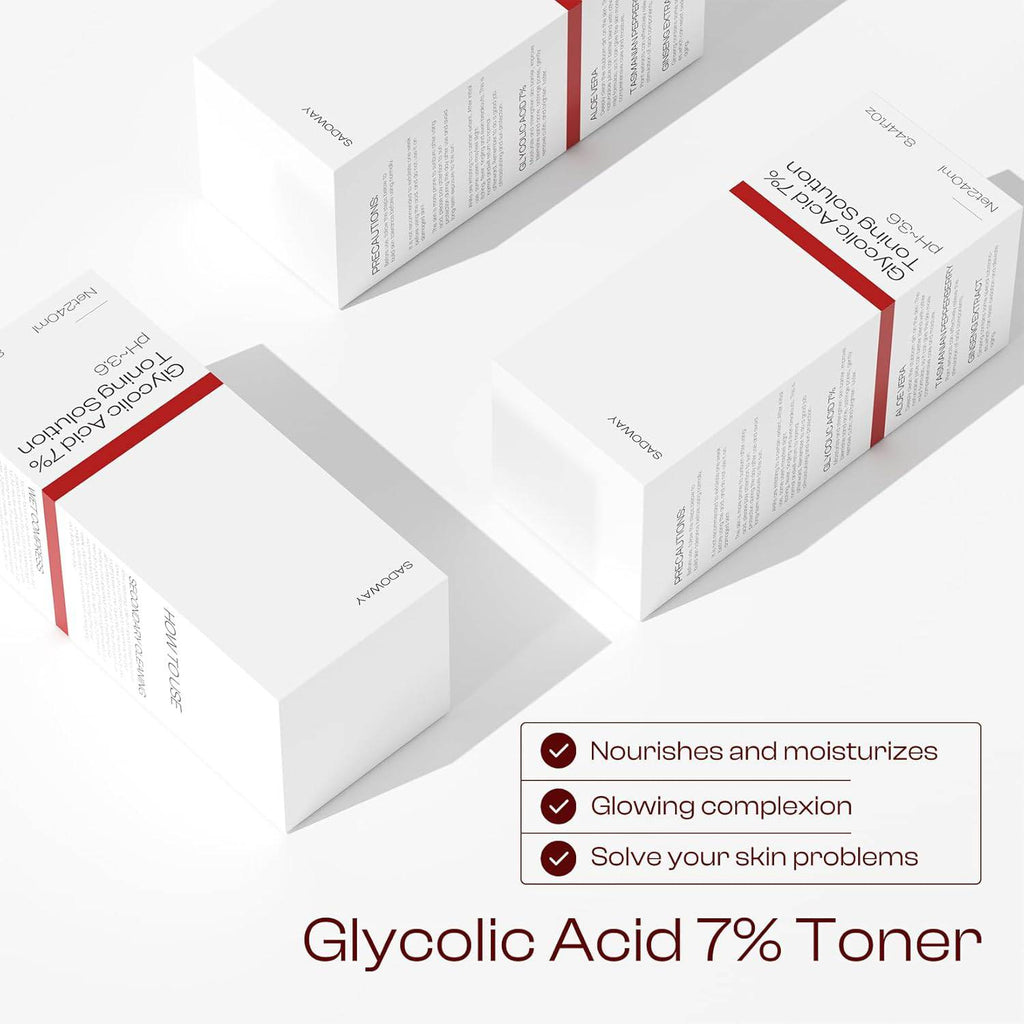 SlimBag Glycolic Acid Toner 240ml exfoliating and hydrating toner with 7% glycolic acid for smooth, refreshed skin.
