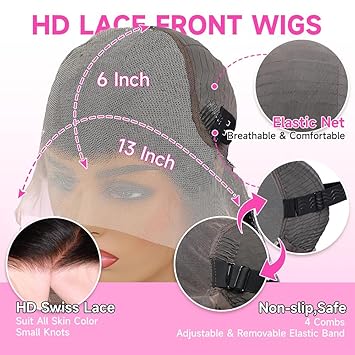 6x4 Virgin Human Hair Wig – Transparent Lace, Pre-Plucked