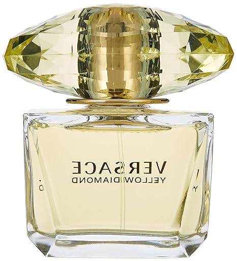 Versace Yellow Diamond women's 3 oz Eau de Toilette spray with a clear glass bottle and yellow liquid fragrance.
