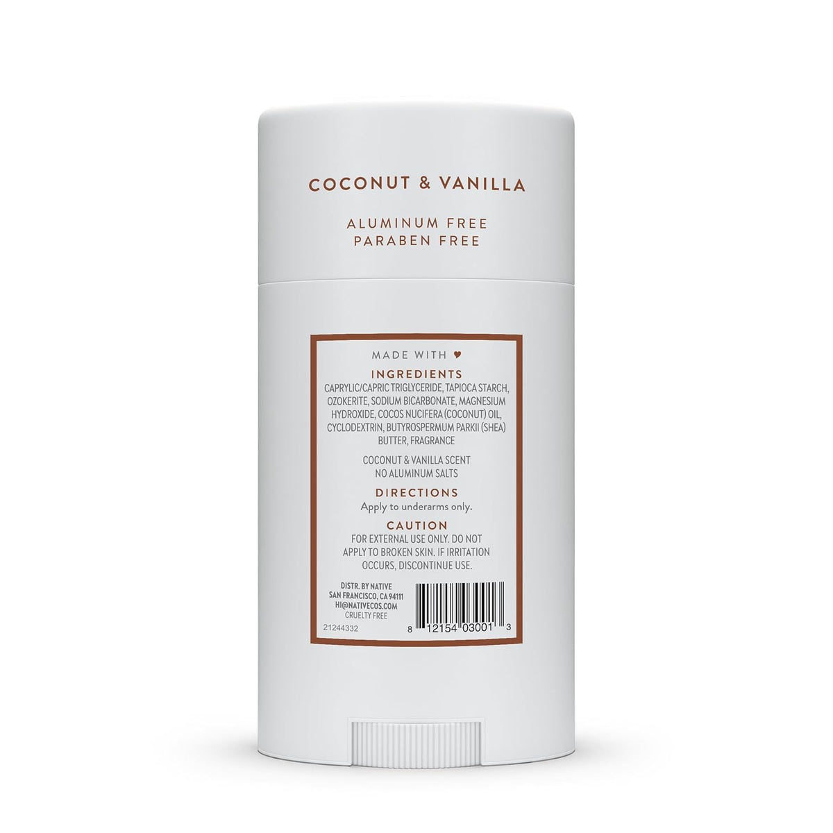 Native Deodorant Contains Naturally Derived Ingredients, 72 Hour Odor Control | Deodorant for Women and Men, Aluminum Free with Baking Soda, Coconut Oil and Shea Butter | Coconut & Vanilla