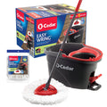 O-Cedar EasyWring Microfiber Spin Mop, Bucket Floor Cleaning System, Red, Gray, Standard
