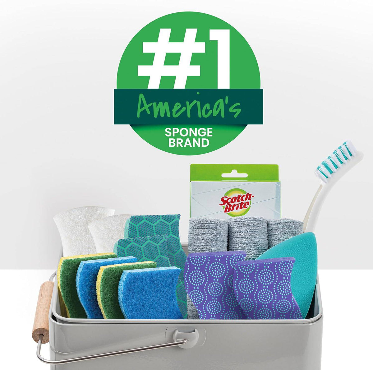 Scotch-Brite Heavy Duty Scrub Sponge, 6 Kitchen Sponges Designed for Tough Messes in the Kitchen that Last 3X Longer*, Best for Cast Iron Skillets and Outdoor Grills, Flexible, Durable, and Strong