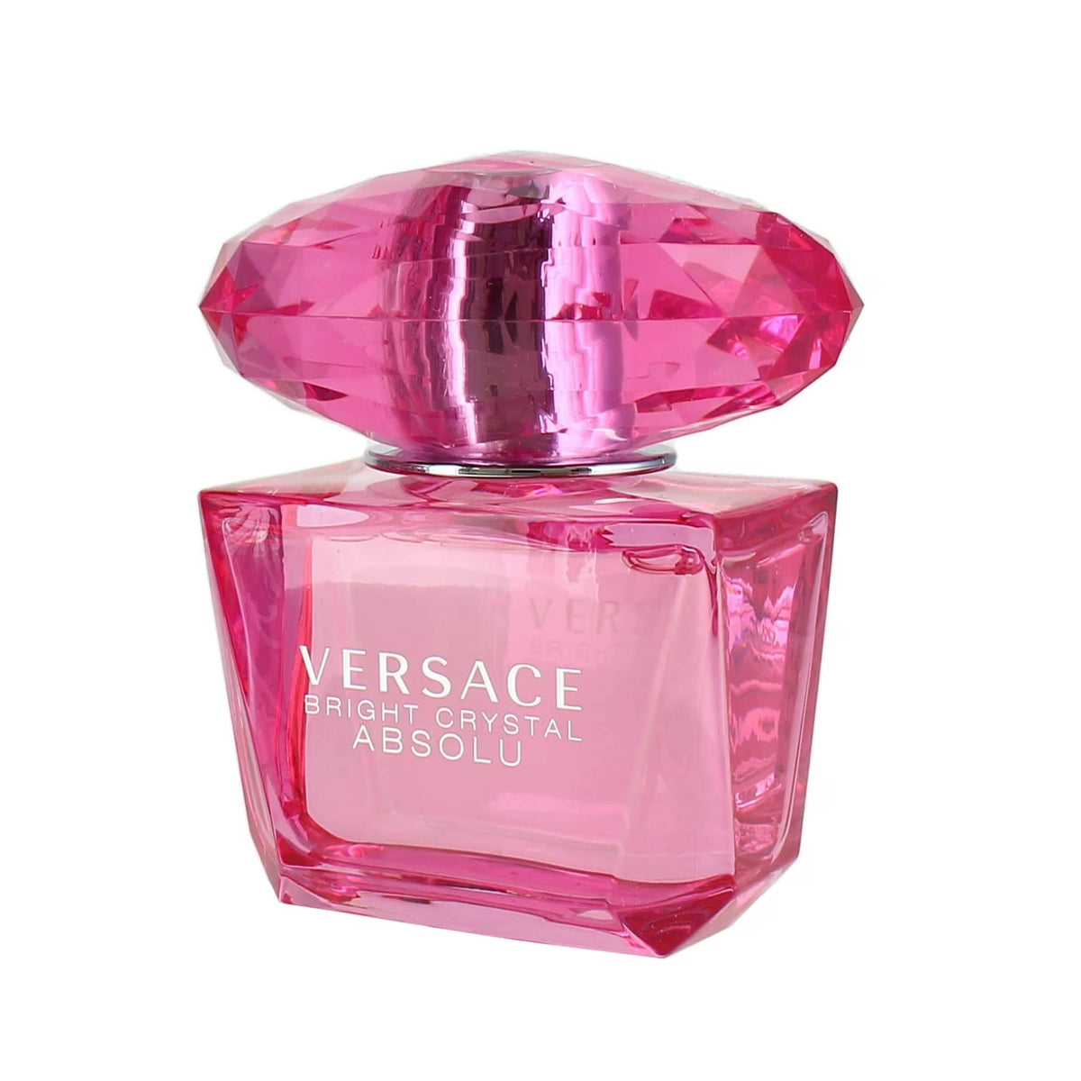 Versace Bright Crystal Absolu women’s 3 oz Eau de Parfum spray with elegant pink and clear glass bottle.