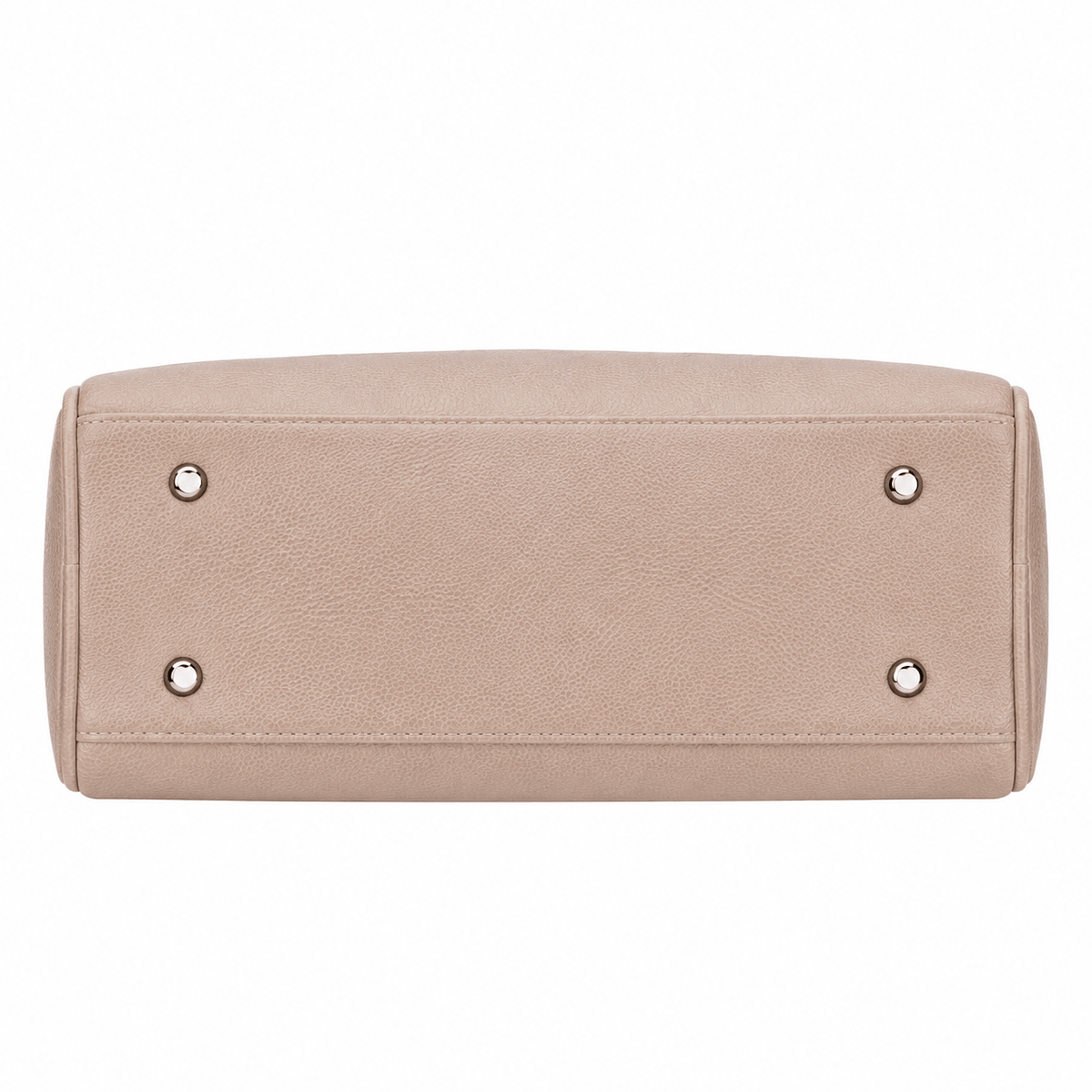 SlimBag beige faux leather tote handbag with dual handles and spacious interior, stylish and versatile for everyday use.