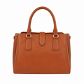Brown SlimBag structured tote handbag with dual handles and a sleek, minimalist design, perfect for everyday use.