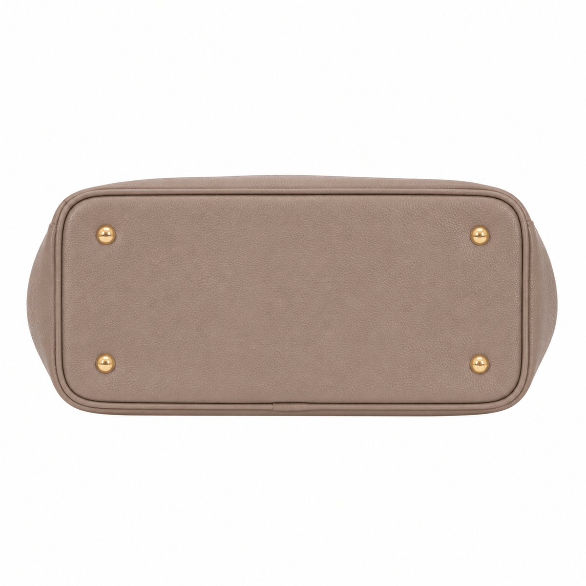 Taupe faux leather SlimBag tote handbag with shoulder strap, featuring a sleek design and spacious interior for everyday use.