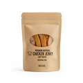 Natural chicken jerky dog treats bag front view